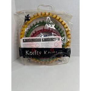 Knifty Knitter Provo Craft Round loom set of 4 Multi colored W/Hook & needle NWT